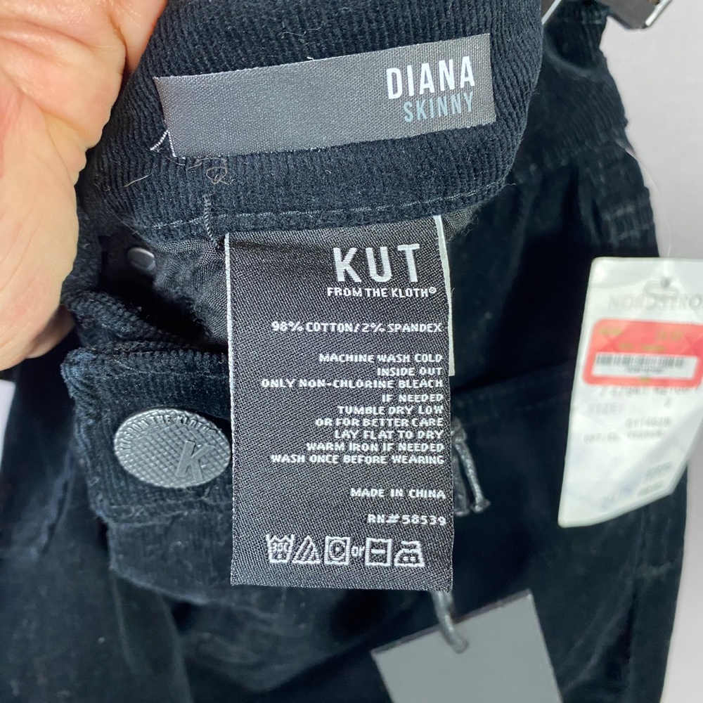 Kut from the Kloth Diana Stretch High Rise Skinny Corduroy Pants in Blac… - Picture 10 of 10